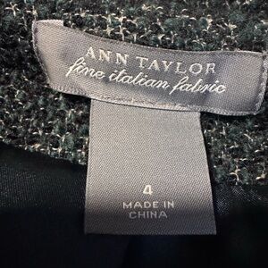 Ann Taylor Elegant Dark Green tweed, mid blazer and skirt, very Jackie O look .